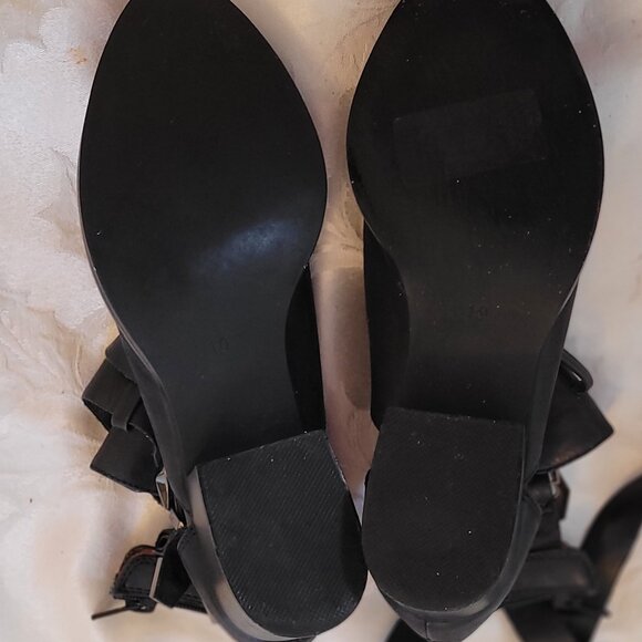 🎀Jeffrey Campbell Ibiza Everly Black Double Buckle Booties Leather - Picture 6 of 7